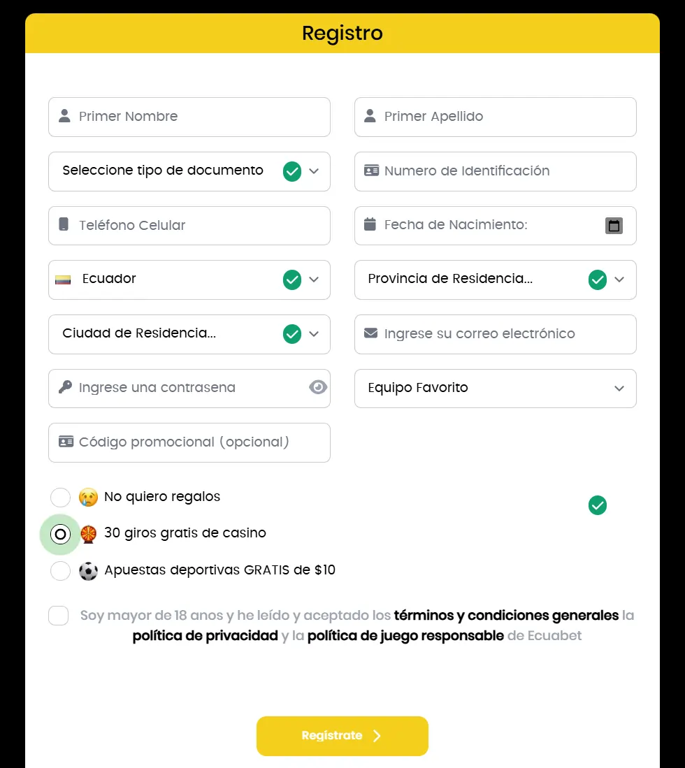 Registro en Ecuabet