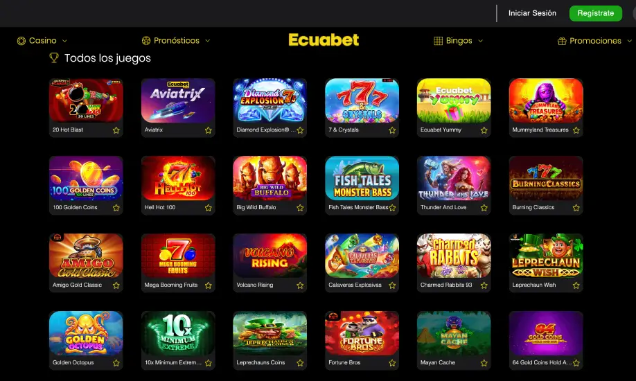 Las mejores tragamonedas del Casino Ecuabet
